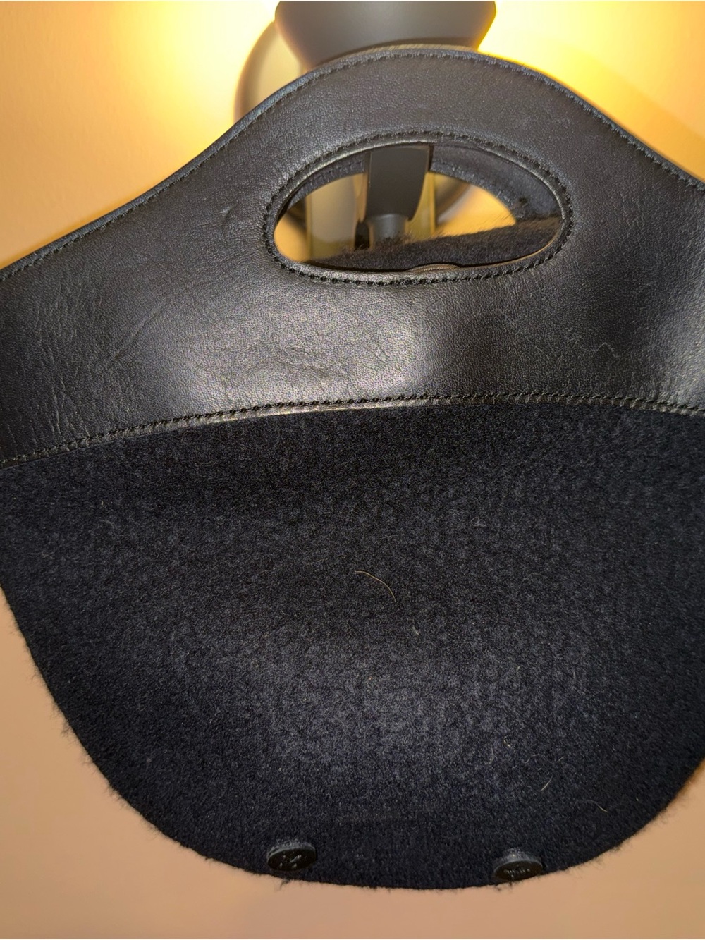 Black Two-Texture Hobo Bag